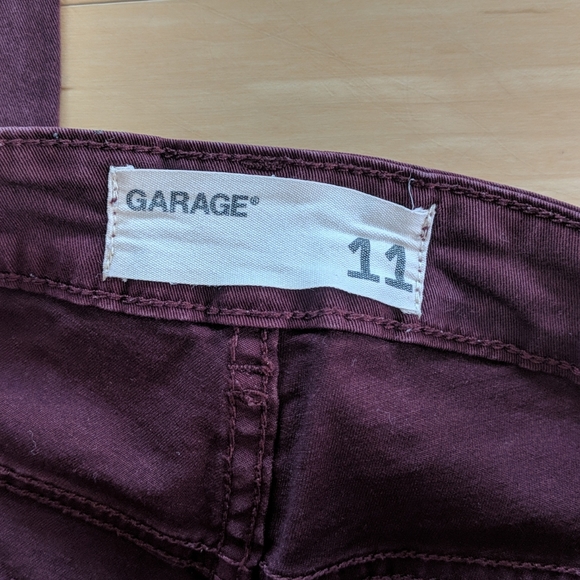Garage high-waisted jeggings size 11 burgundy - Picture 4 of 8